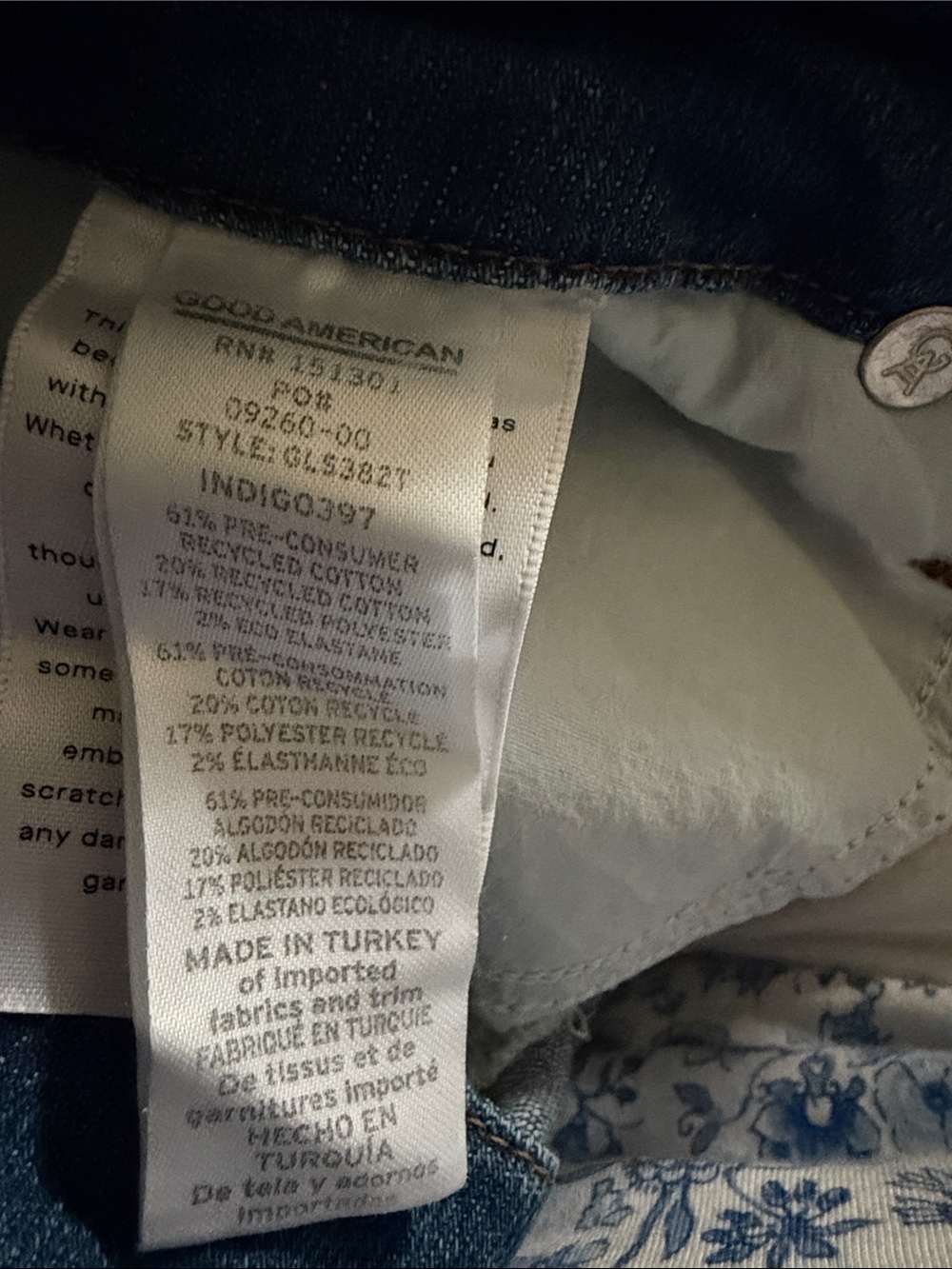 Good American Blue Straight-Leg Jeans - Picture 3 of 4